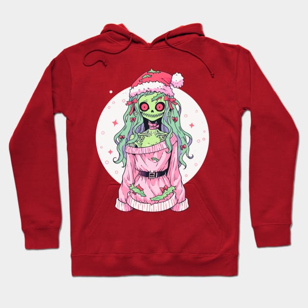 Cute Christmas Zombie Hoodie by DarkSideRunners